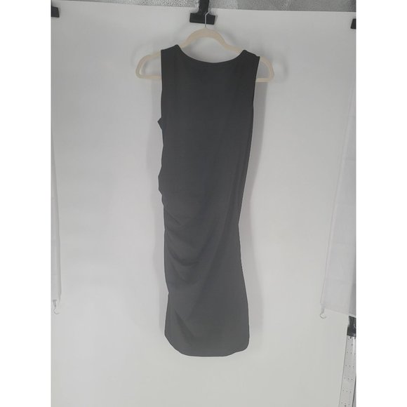 VETIOR Women's Sleeveless Deep V Neck Wrap Ruched Bodycon Cocktail Party Mini Dr - Picture 3 of 4